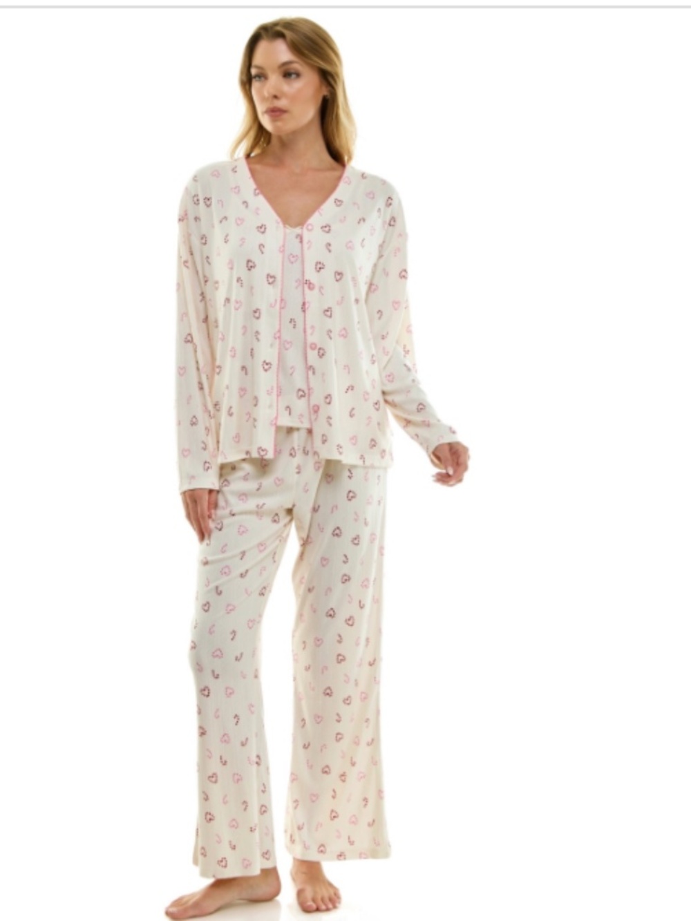 Sincerely Jules Women's 3-Piece Pointelle Set - Natural